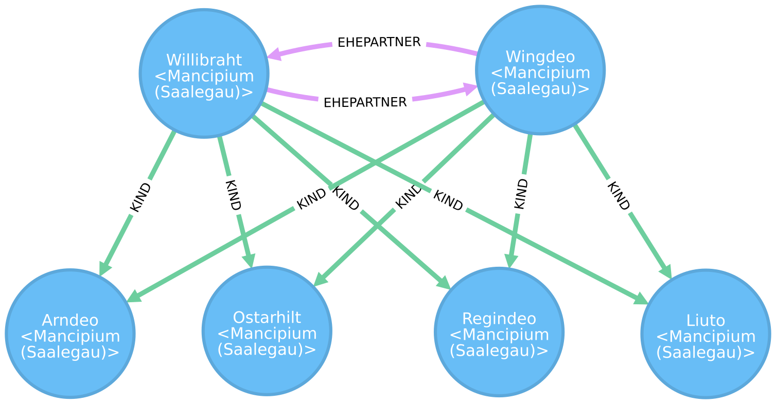 Verwandtschaft im Graphen mit gerichteten und ungerichteten Kanten (Quelle: Kuczera)